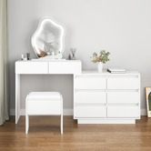 Hoxton Room 2 Piece Phoebe LED Dressing Table &amp; Stool Set