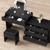 Hoxton Room 2 Piece Phoebe LED Dressing Table &amp; Stool Set