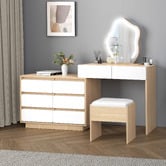 Hoxton Room 2 Piece Phoebe LED Dressing Table &amp; Stool Set