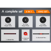 Hoxton Room 4 in 1 Wellington 40kg Dumbbell Set