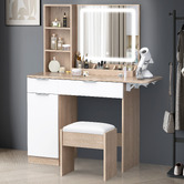 Hoxton Room 2 Piece Sienna LED Dressing Table &amp; Stool Set