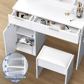Hoxton Room 2 Piece Sienna LED Dressing Table &amp; Stool Set