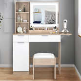 Hoxton Room 2 Piece Sienna LED Dressing Table &amp; Stool Set