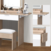 Hoxton Room 2 Piece Sienna LED Dressing Table &amp; Stool Set