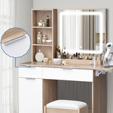 Hoxton Room 2 Piece Sienna LED Dressing Table &amp; Stool Set