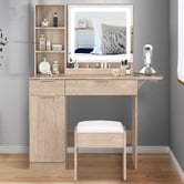 Hoxton Room 2 Piece Sienna LED Dressing Table &amp; Stool Set