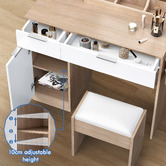 Hoxton Room 2 Piece Sienna LED Dressing Table &amp; Stool Set