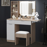 Hoxton Room 2 Piece Sienna LED Dressing Table &amp; Stool Set
