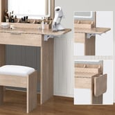 Hoxton Room 2 Piece Sienna LED Dressing Table &amp; Stool Set