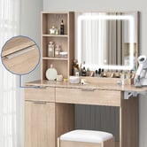 Hoxton Room 2 Piece Sienna LED Dressing Table &amp; Stool Set