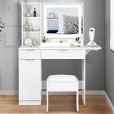 Hoxton Room 2 Piece Sienna LED Dressing Table &amp; Stool Set