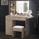 Hoxton Room 2 Piece Sienna LED Dressing Table &amp; Stool Set