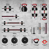 Hoxton Room 7 in 1 Wellington 40kg Adjustable Dumbbell Set