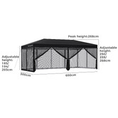 Hoxton Room 6 x 3m Kelvin Mesh Outdoor Pop-Up Gazebo