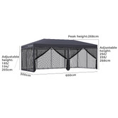 Hoxton Room 6 x 3m Kelvin Mesh Outdoor Pop-Up Gazebo