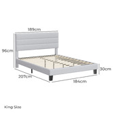 Hoxton Room Light Grey Preston Boucle Bed Frame