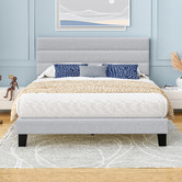 Hoxton Room Light Grey Preston Boucle Bed Frame