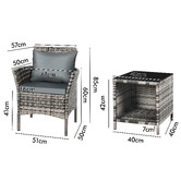Hoxton Room 2 Seater Chandon Outdoor Armchair &amp; Table Set