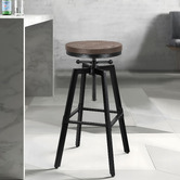 Hoxton Room Adair Elm Wood Adjustable Barstool