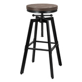 Hoxton Room Adair Elm Wood Adjustable Barstool