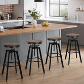 Hoxton Room Adair Elm Wood Adjustable Barstool