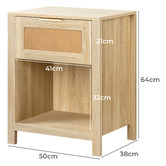Hoxton Room Alira Rattan 1 Drawer Bedside Table