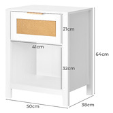 Hoxton Room Alira Rattan 1 Drawer Bedside Table