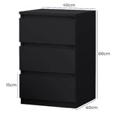 Hoxton Room Regal 3 Drawer Bedside Table