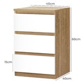 Hoxton Room Regal 3 Drawer Bedside Table