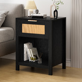 Hoxton Room Alira Rattan 1 Drawer Bedside Table