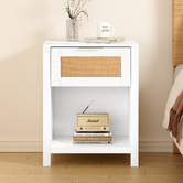 Hoxton Room Alira Rattan 1 Drawer Bedside Table