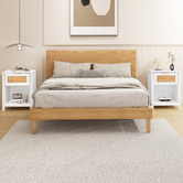 Hoxton Room Alira Rattan 1 Drawer Bedside Table