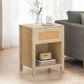 Hoxton Room Alira Rattan 1 Drawer Bedside Table