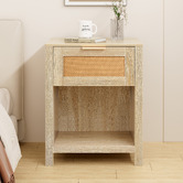 Hoxton Room Alira Rattan 1 Drawer Bedside Table
