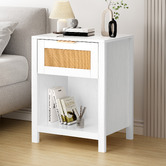Hoxton Room Alira Rattan 1 Drawer Bedside Table