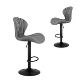 Hoxton Room Grey Deston Adjustable Bar Stools