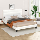 Hoxton Room White Preston Boucle Bed Frame