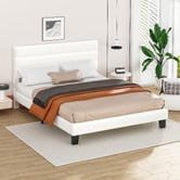 Hoxton Room White Preston Boucle Bed Frame