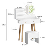 Hoxton Room 2 Piece Carina Dressing Table &amp; Stool Set