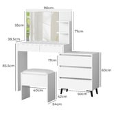 Hoxton Room 2 Piece Ophelia Dressing Table &amp; Stool Set