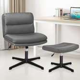 Hoxton Room 2 Piece Gregorie Faux Leather Office Chair &amp; Ottoman Set