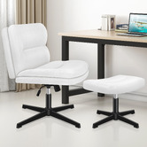 Hoxton Room 2 Piece Gregorie Faux Leather Office Chair &amp; Ottoman Set