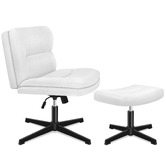 Hoxton Room 2 Piece Gregorie Faux Leather Office Chair &amp; Ottoman Set