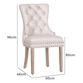 Hoxton Room Faust Tufted Pine Wood Dining Chairs