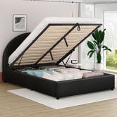 Hoxton Room Kenyatta Faux Leather Gas Lift Storage Bed