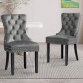 Hoxton Room Dewin Tufted Velvet Dining Chairs