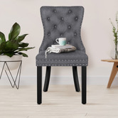 Hoxton Room Faust Tufted Pine Wood Dining Chairs