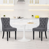 Hoxton Room Faust Tufted Pine Wood Dining Chairs