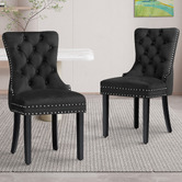 Hoxton Room Dewin Tufted Velvet Dining Chairs