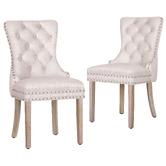 Hoxton Room Faust Tufted Pine Wood Dining Chairs